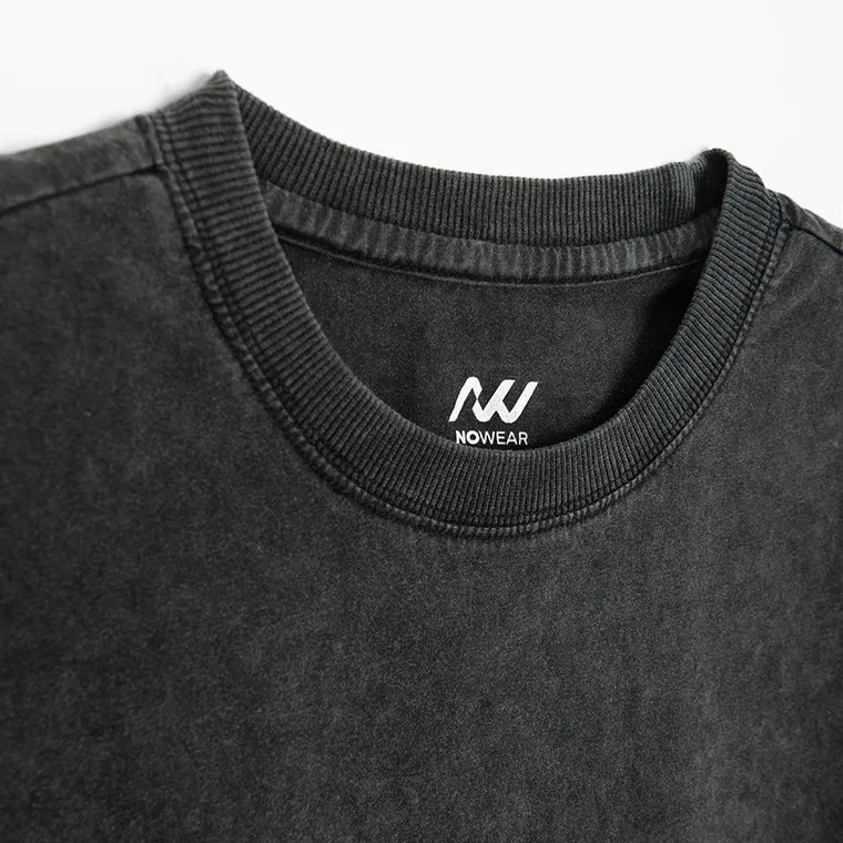 Tricou regular cenusiu-negru NOWEAR