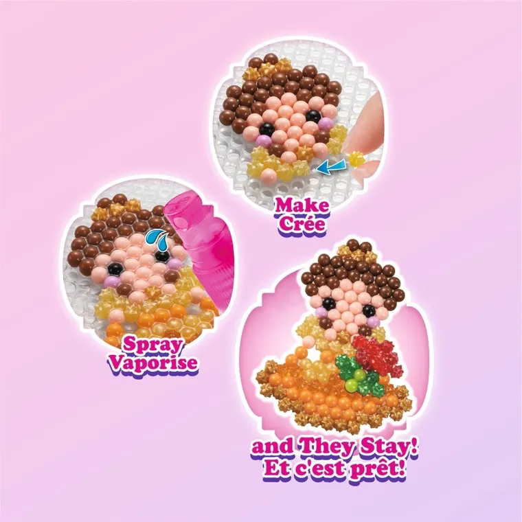 Aquabeads, Printese Disney, Printese stralucitoare, set creativ, 800 elemente, 31997