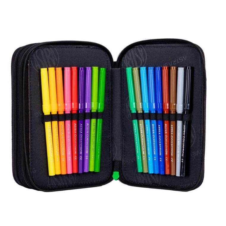 Astrabag, Jumbo, penar cu 3 compartimente, cu rechizite scolare, Neo Football