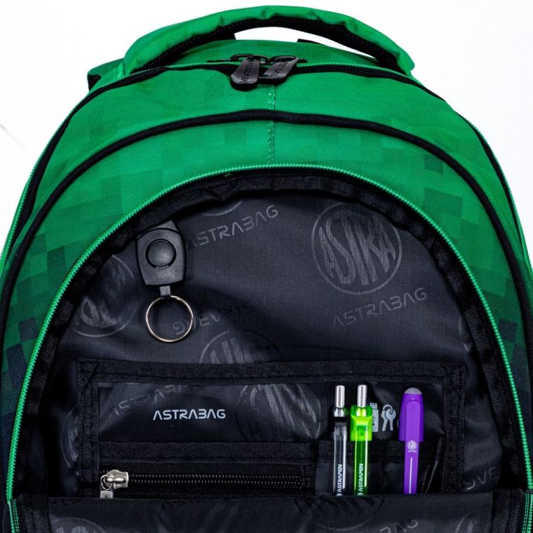 Astrabag, rucsac pentru scoala, cu 3 compartimente, Pixel Hero