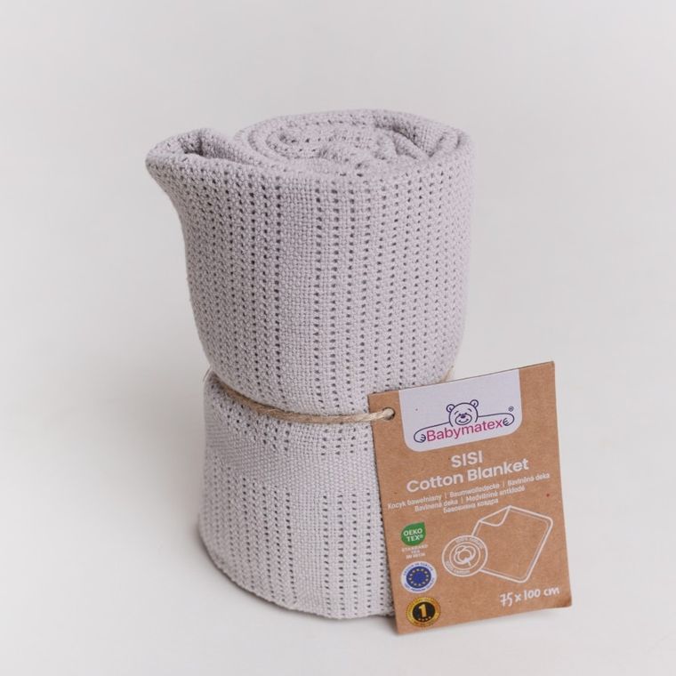 Babymatex, Sisi, patura din bumbac, 75-100 cm, gri