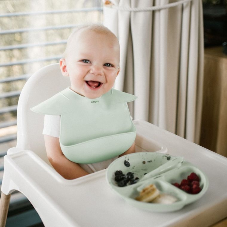 BabyOno, Farfurita din silicon cu ventuza, menta verde