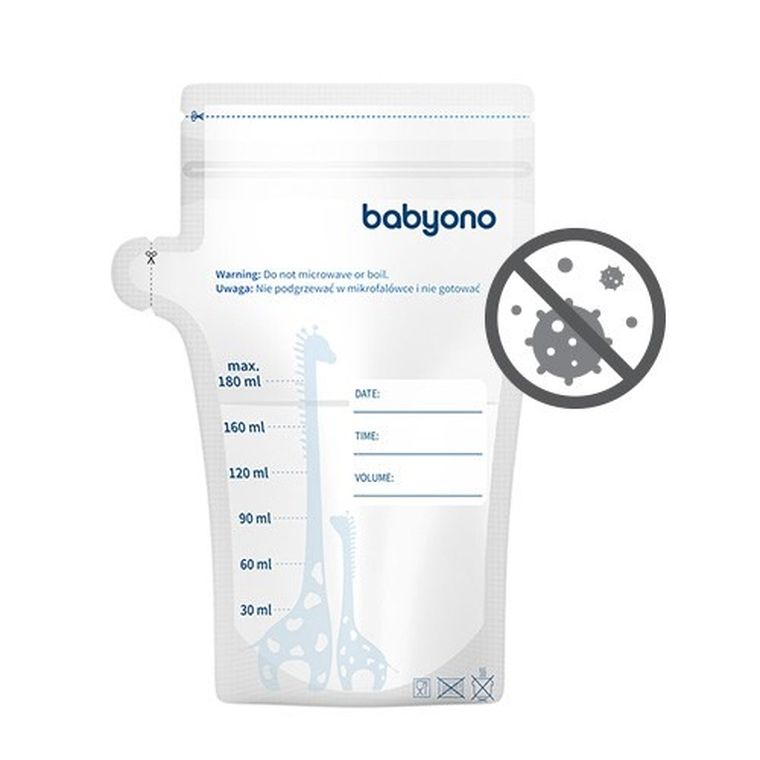 BabyOno, pungi pentru stocarea laptelui matern, 180 ml, 30 buc.