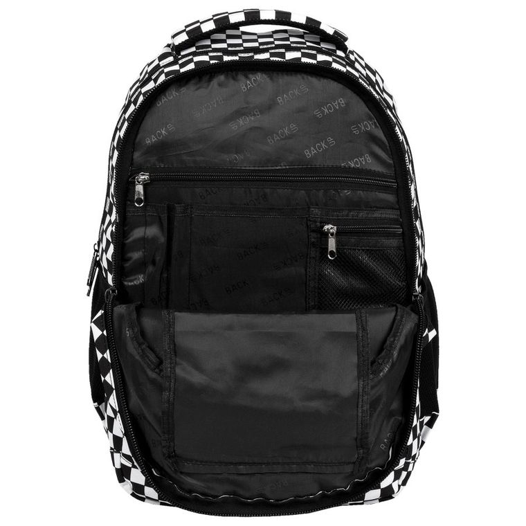 BackUp, rucsac pentru scoala, cu 3 compartimente, Carouri