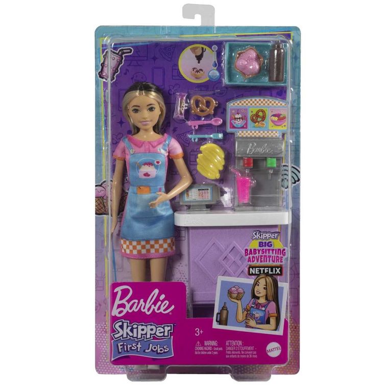 Barbie, Snack Bar, set cu papusa Skipper si accesorii