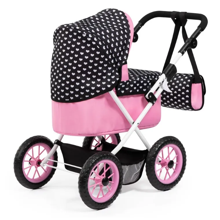 Bayer Design, Trendy, carucior multifunctional pentru papusi, negru-roz