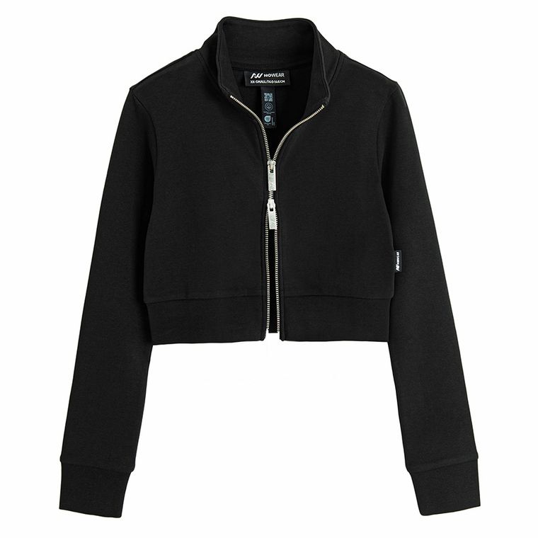 Bluza sport crop mulata cu fermoar NOWEAR
