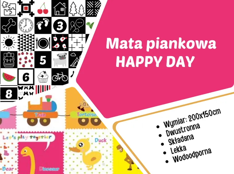 Bocioland, Happy Day, covoras pliabil din spuma, 150-200 cm