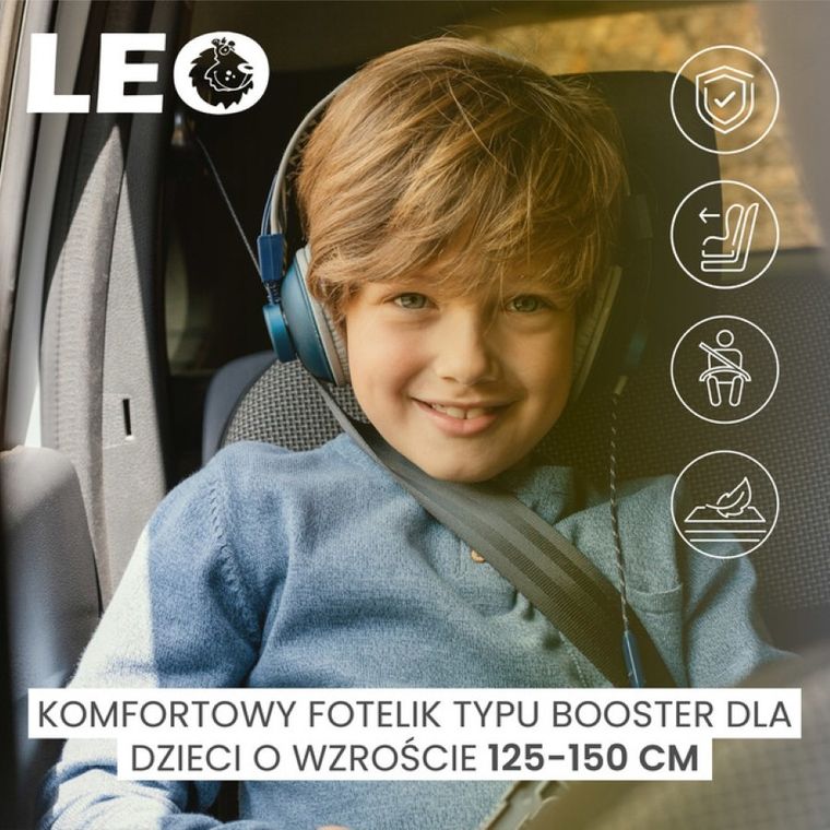 Caretero, Leo I-Size, inaltator auto, 125-150 cm, verde inchis