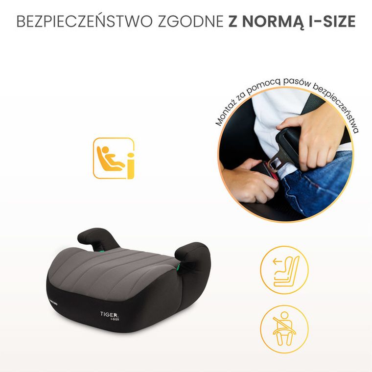 Caretero, Tiger i-Size, scaun auto, negru, 125-150 cm