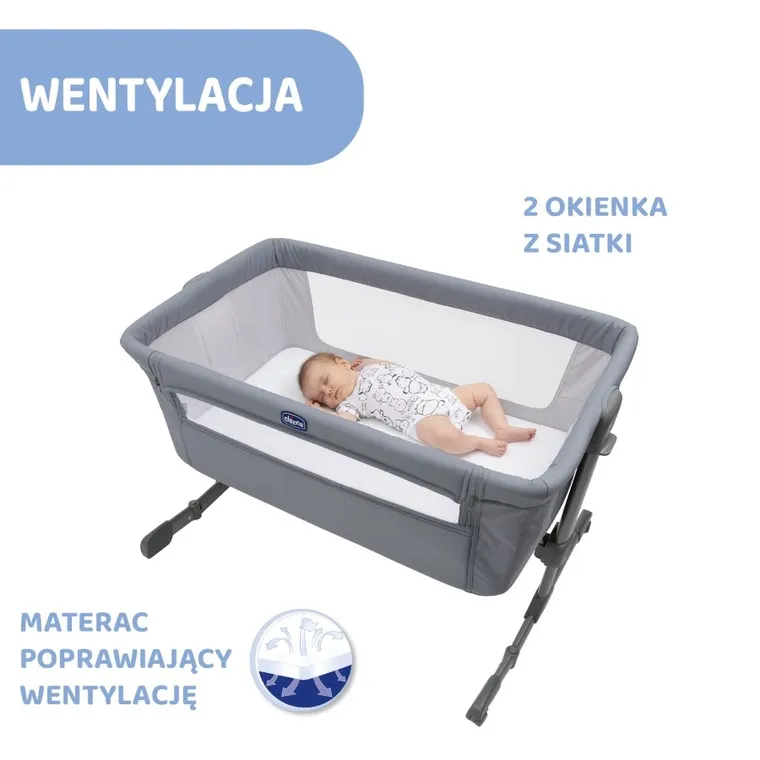 Chicco, Co-Sleeping Next2me, Essential, patut atasabil, Stone