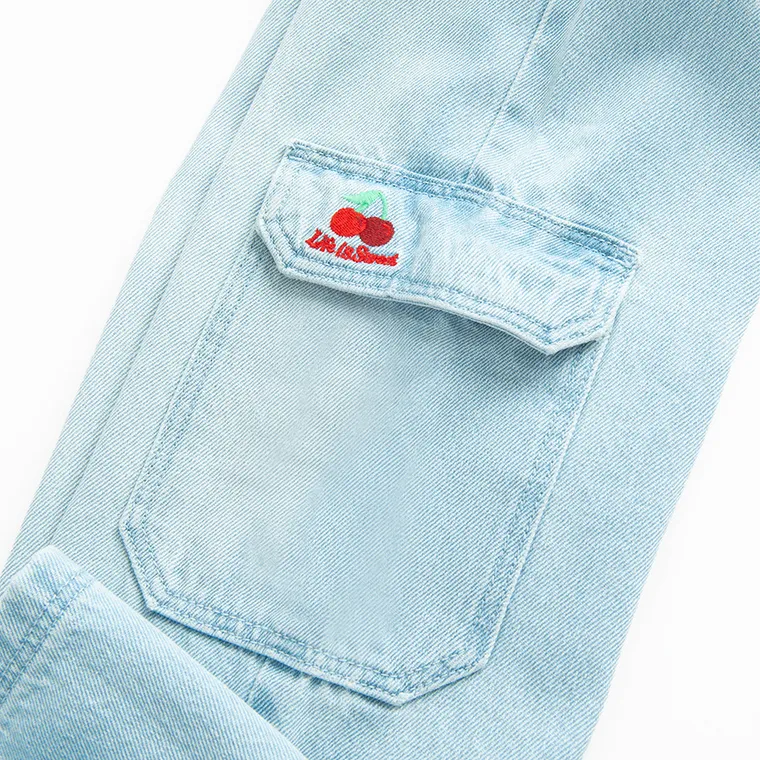 Cool Club, Blugi reglabili pentru fete, wide leg, albastru