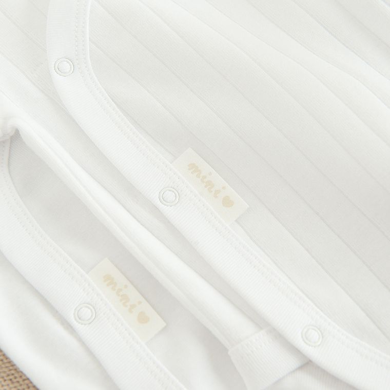 Cool Club, Body cu maneca lunga pentru bebelusi, bumbac organic, alb, set, 2 buc.