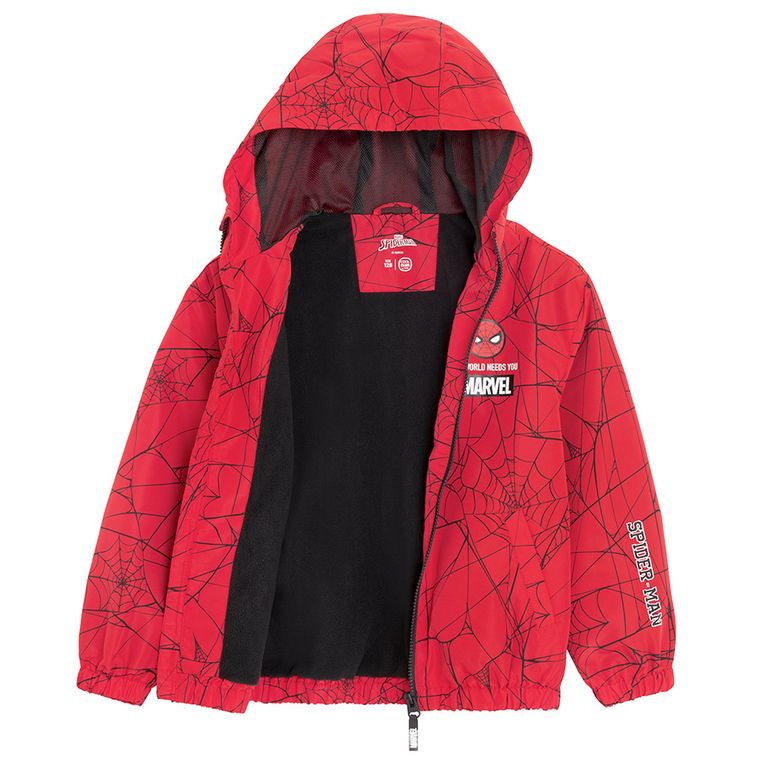 Cool Club, Geaca cu gluga pentru baieti, rosu, imprimeu Spider-Man