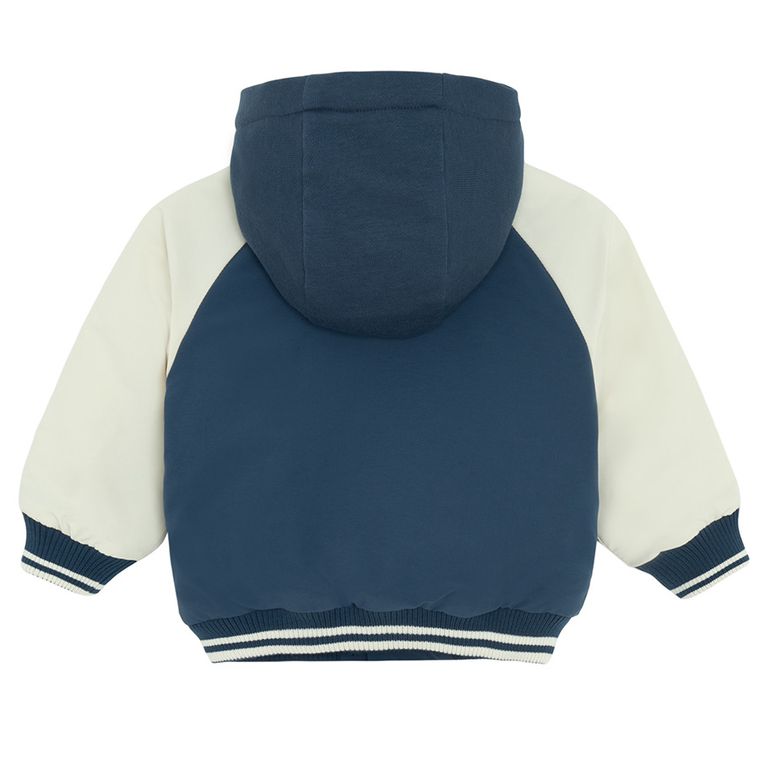 Cool Club, Geaca de baseball cu gluga pentru baieti, cu capse, albastru