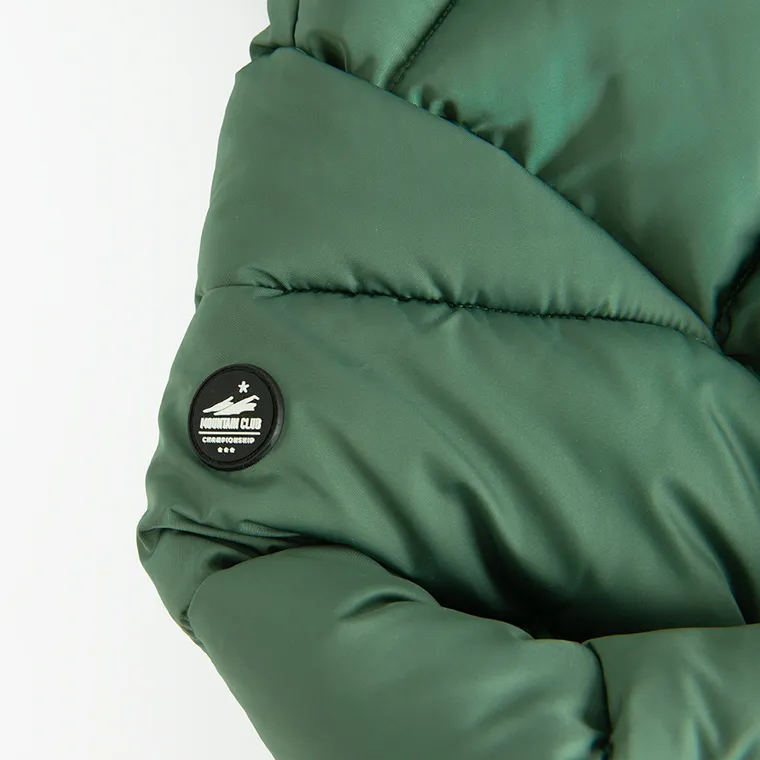 Cool Club, Geaca lunga cu gluga pentru baieti, calduroasa, verde