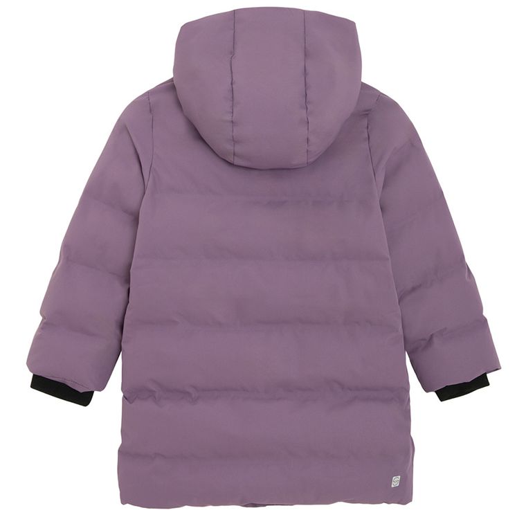 Cool Club, Geaca lunga cu gluga pentru fete, calduroasa, violet