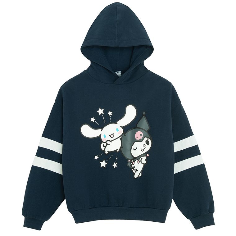 Cool Club, Hanorac cu gluga pentru fete, calduros, bleumarin, imprimeu Hello Kitty and Friends