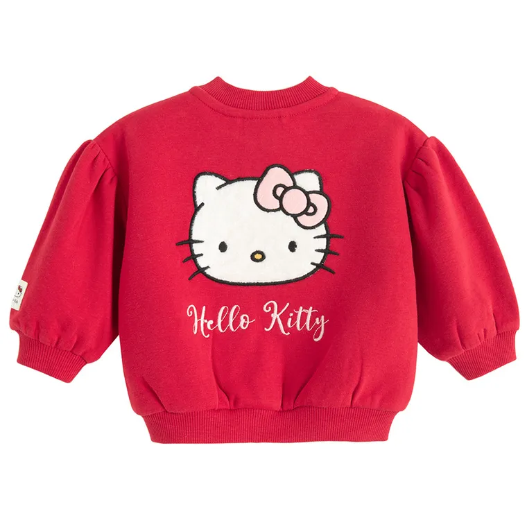 Cool Club, Hanorac pentru fete, cu fermoar, rosu, imprimeu Hello Kitty