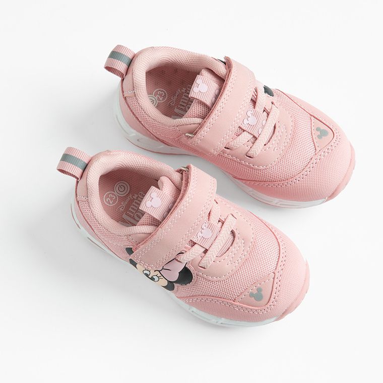 Cool Club, Pantofi sport pentru fete, roz, talpa cu leduri, imprimeu Minnie Mouse