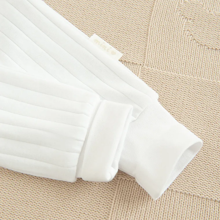 Cool Club, Pijama tip salopeta pentru bebelusi, bumbac organic, alb, set, 2 buc.