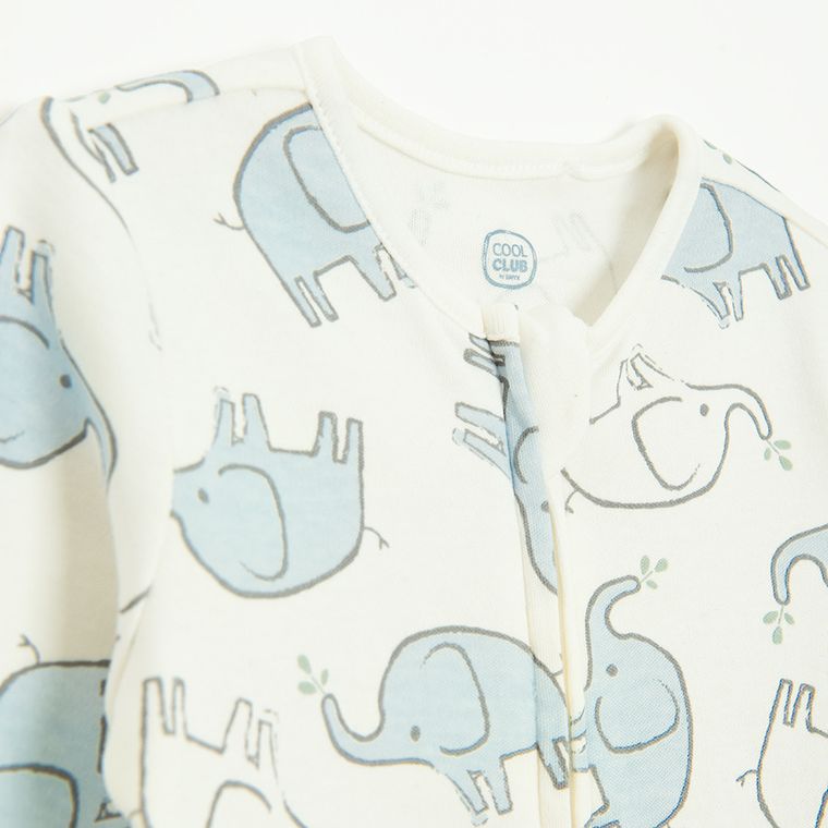 Cool Club, Pijama tip salopeta pentru bebelusi, ecru