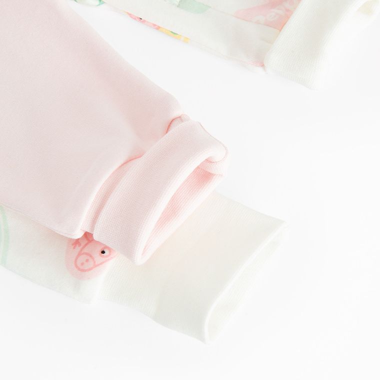 Cool Club, Pijama tip salopeta pentru fete, mix, imprimeu Peppa Pig, set, 2 buc.