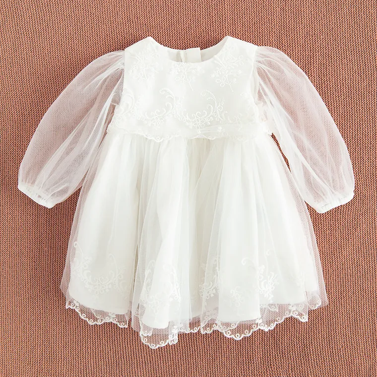 Cool Club, Rochie cu maneca lunga pentru fete, alb