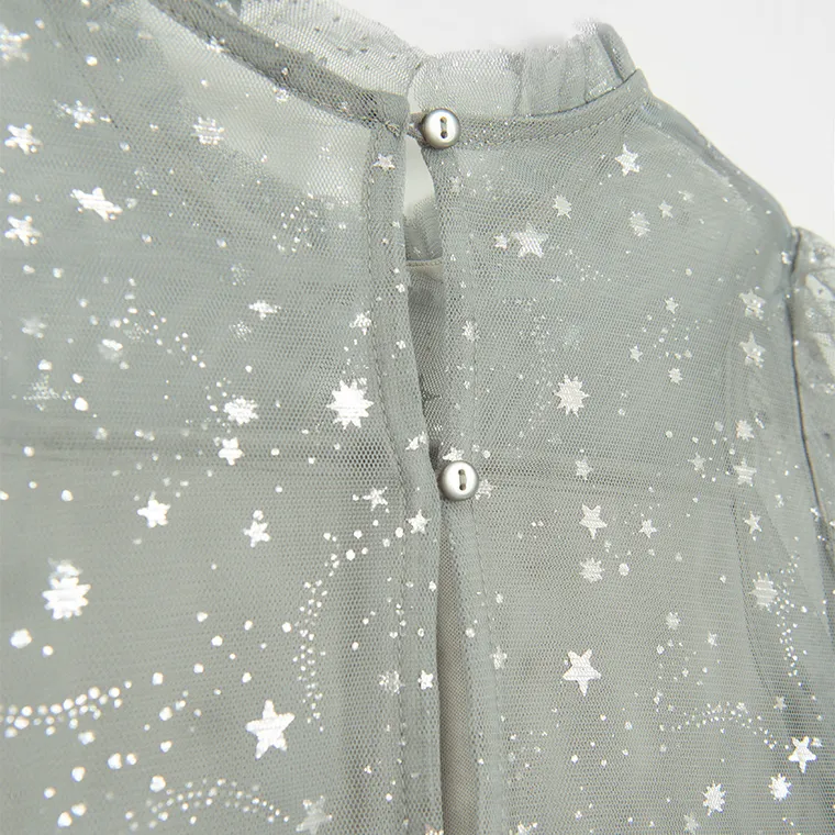 Cool Club, Rochie cu maneca lunga pentru fete, gri