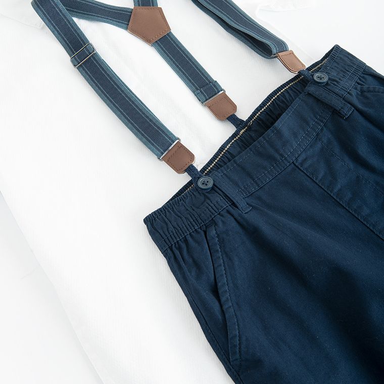 Cool Club, Set pentru baieti, Camasa cu maneca scurta, Pantaloni din textil, Bretele, mix