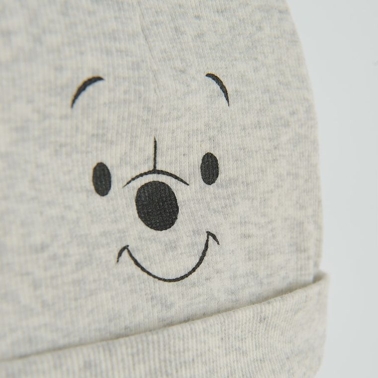 Cool Club, Set pentru baieti, Pijama tip salopeta, Caciula, gri-galben, imprimeu Winnie the Pooh