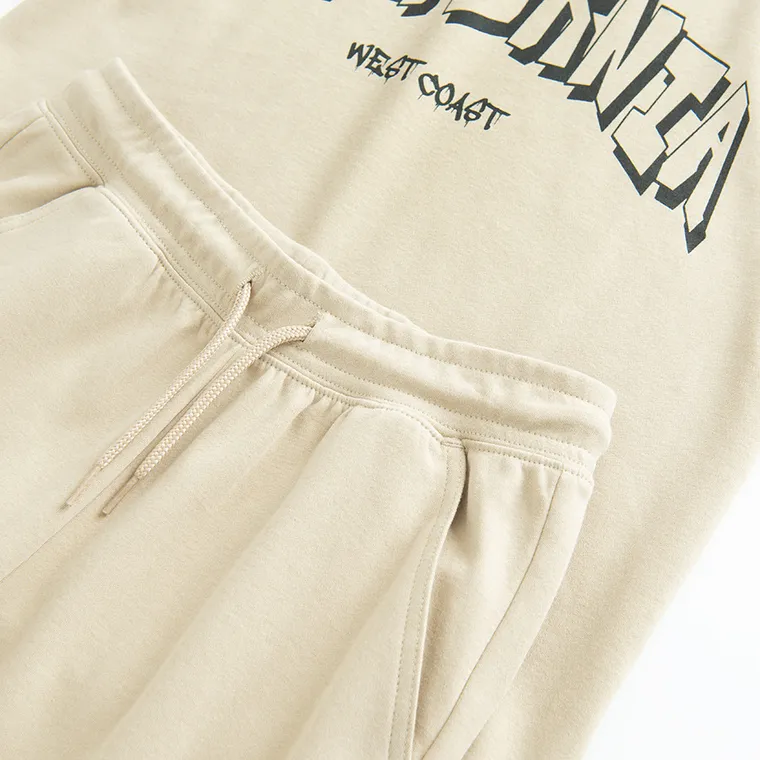 Cool Club, Set pentru baieti, Tricou, Pantaloni scurti, bej