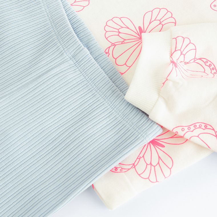 Cool Club, Set pentru fete, Bluza, Colanti, flare, din tricot striat, mix