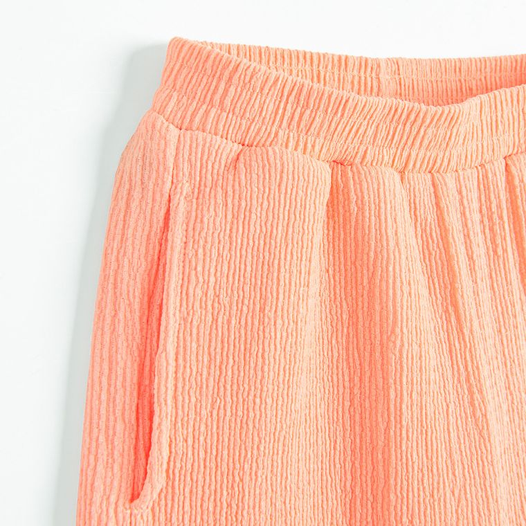 Cool Club, Set pentru fete, Bluza fara maneci, Pantaloni din textil, wide, portocaliu