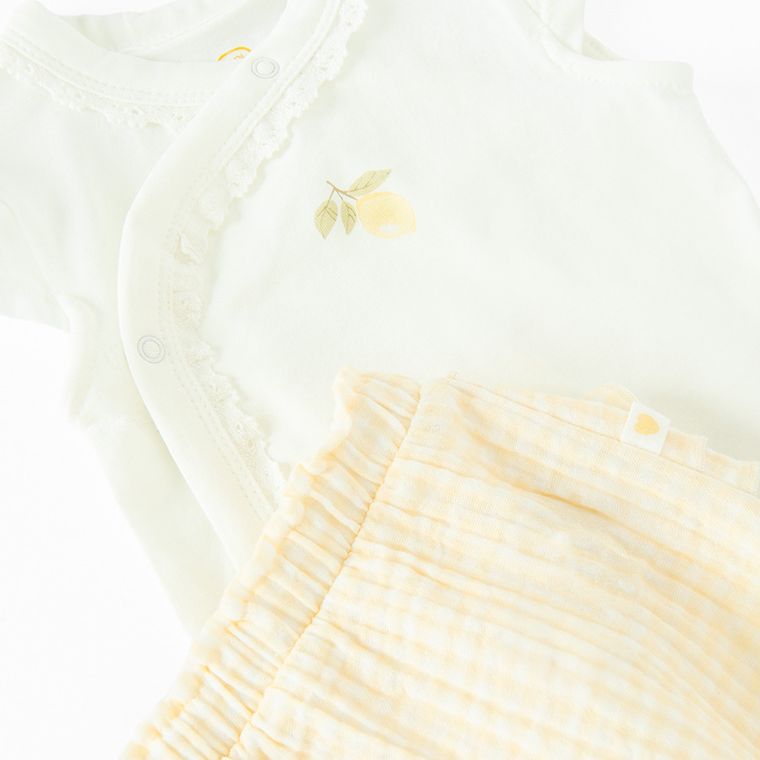 Cool Club, Set pentru fete, Body cu maneca scurta, Pantaloni scurti, bloomers, muselina, mix