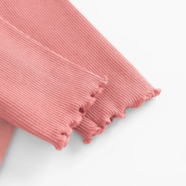 Cool Club, Set pentru fete, Body-rochie cu maneca lunga, Colanti, din tricot striat, roz