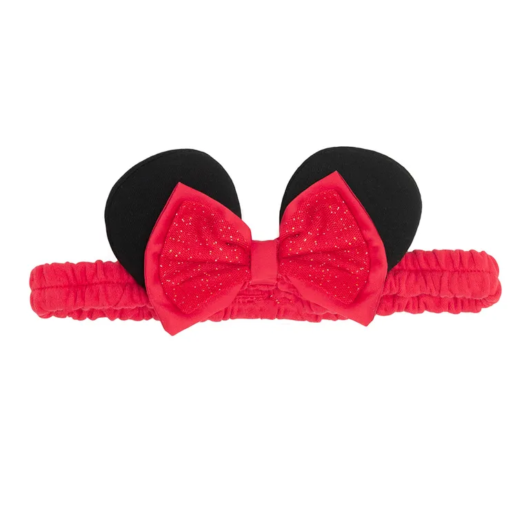 Cool Club, Set pentru fete, Body-rochie cu maneca scurta, Bentita, rosu, imprimeu Minnie Mouse