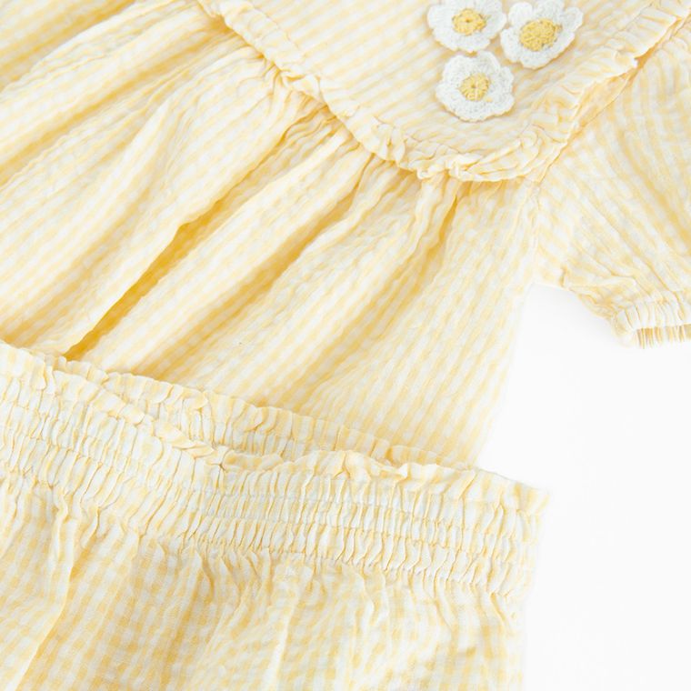 Cool Club, Set pentru fete, Rochie cu maneca scurta pentru fete, Pantaloni scurti bloomers, muselina, mix