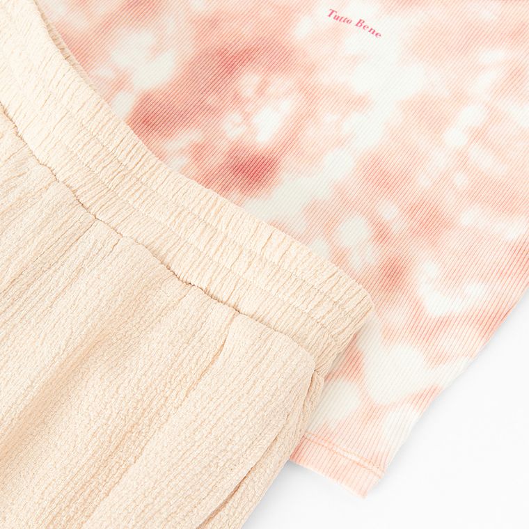 Cool Club, Set pentru fete, Top, din tricot striat, Pantaloni din textil, mix