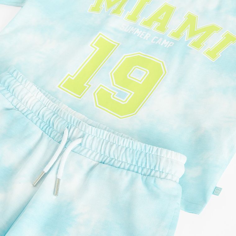 Cool Club, Set pentru fete, Tricou, crop top, Pantaloni scurti, albastru