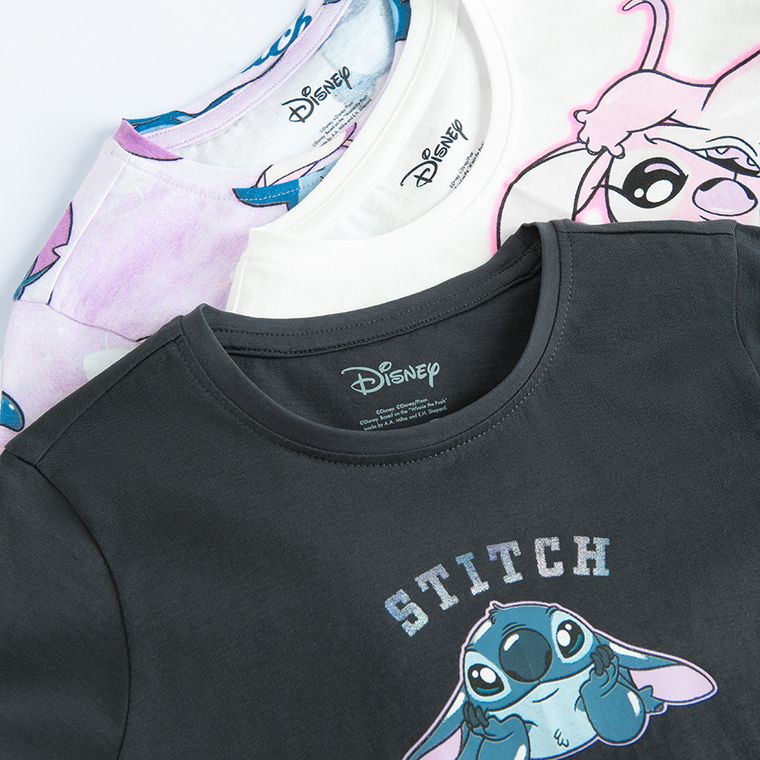 Cool Club, Tricou pentru fete, mix, set, 3 buc., imprimeu Lilo si Stitch