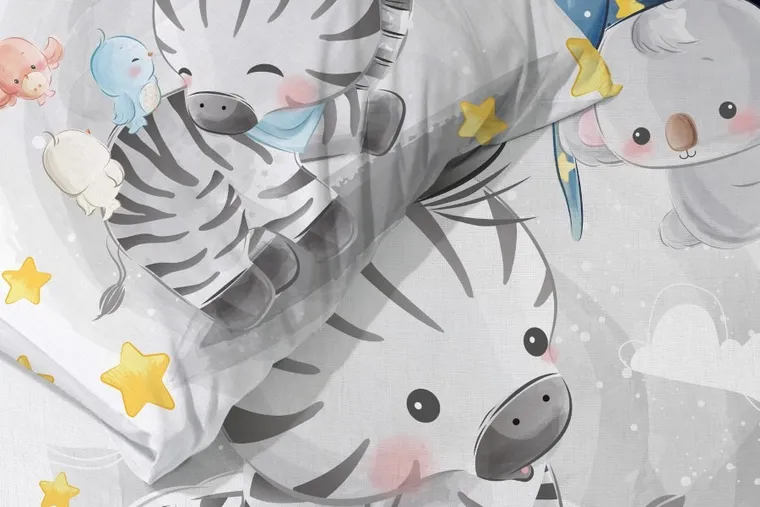 Cuddles, Zebra, set lenjerie de pat single, 100-135 cm