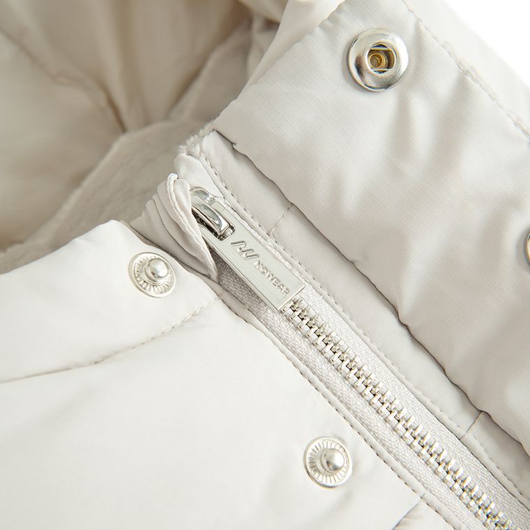 Geaca gri calduroasa cu gluga cropped NOWEAR