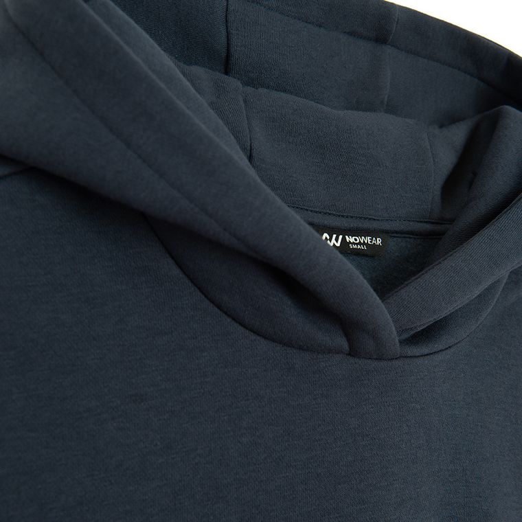 Hanorac basic bleumarin cu croiala oversize NOWEAR