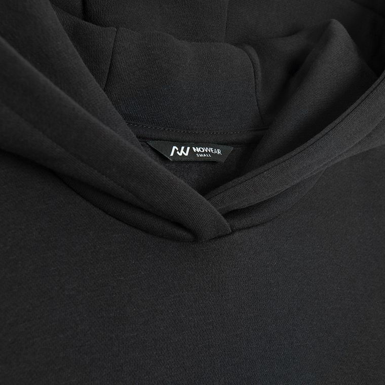 Hanorac basic negru oversize NOWEAR