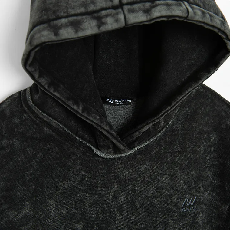 Hanorac cenusiu-negru cu croiala oversize unisex NOWEAR