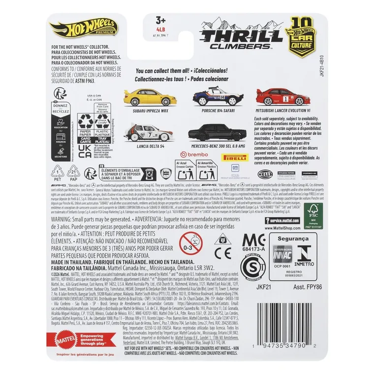 Hot Wheels, Car Culture, Thrill Climbers, Subaru Impreza WRX, masina Premium, JKF21