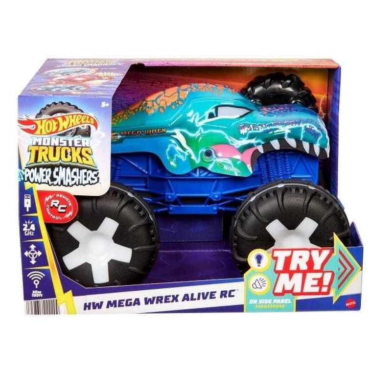 Hot Wheels, Monster Trucks, Wrex Alive, masina cu telecomanda, scara 1:15