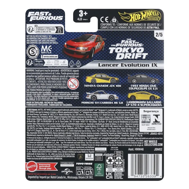 Hot Wheels, Premium, Fast & Furious, Lancer Evolution IX, masina, scara 1:64, JBM02