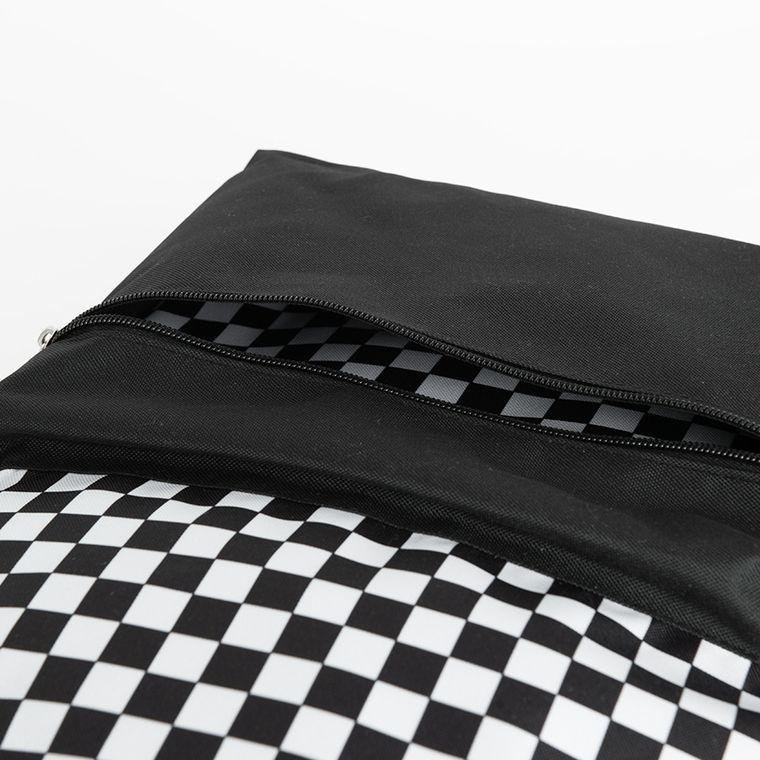 Kayokki, ghiozdan, 1 compartiment, carouri, alb-negru